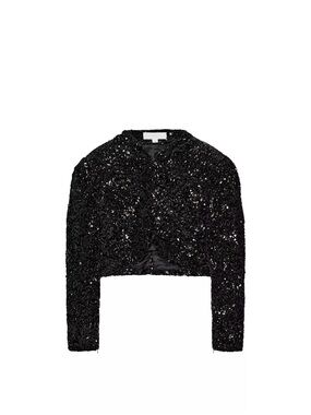 Zara Black Sequined Cropped Blazer